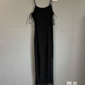 Elegant Black Strapless Dress with Sparkle
